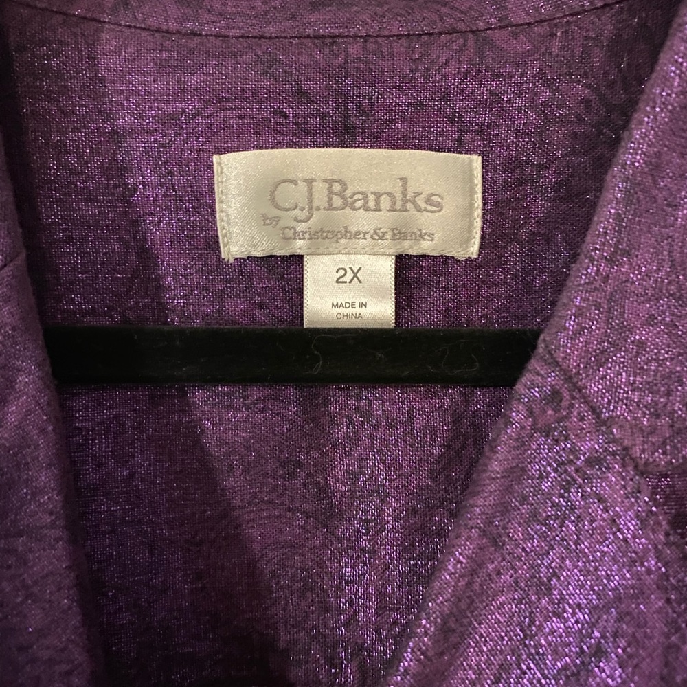CJ Banks Purple Zipper Down Jacket 2X - Picture 2 of 4